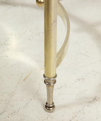 Vintage Brass and Chrome Glass Top Console Table