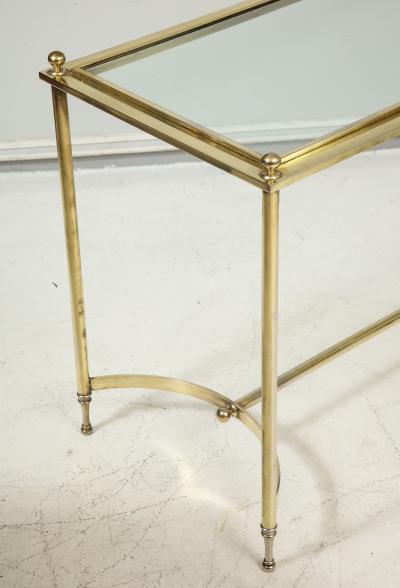 Vintage Brass and Chrome Glass Top Console Table