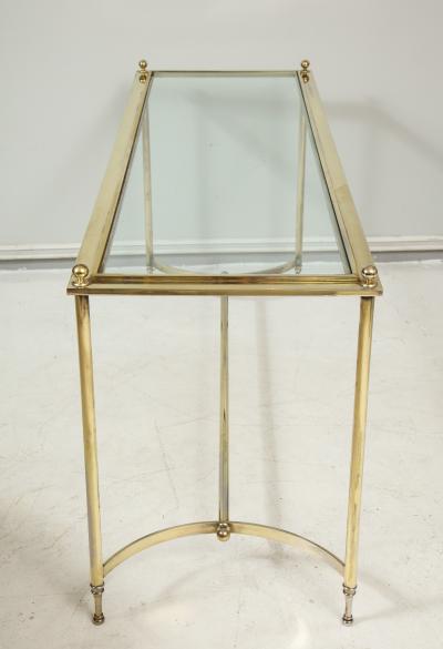 Vintage Brass and Chrome Glass Top Console Table