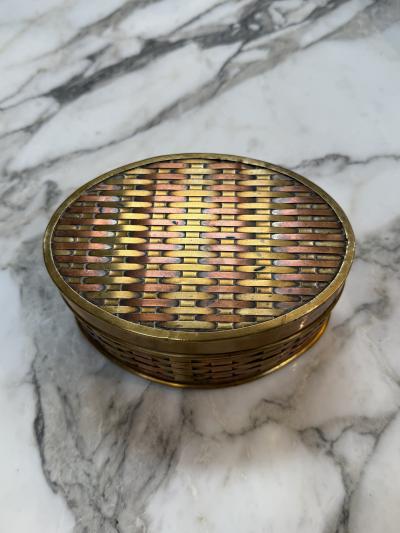 Vintage Brass and Copper Woven Box