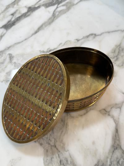 Vintage Brass and Copper Woven Box