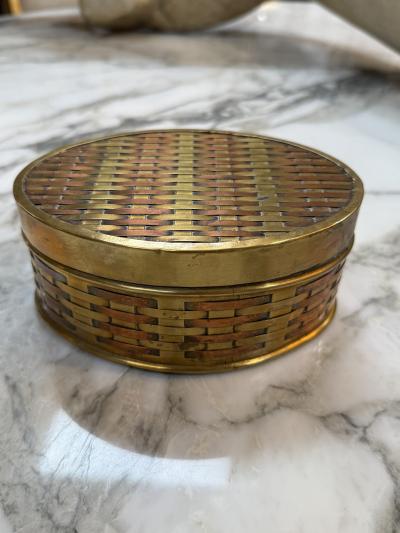 Vintage Brass and Copper Woven Box