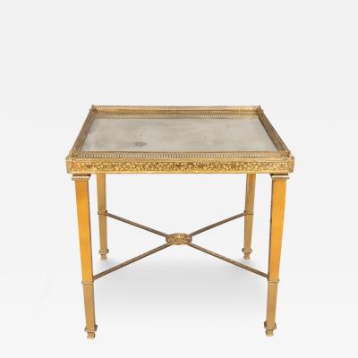 Vintage Brass and Mirrored End Table