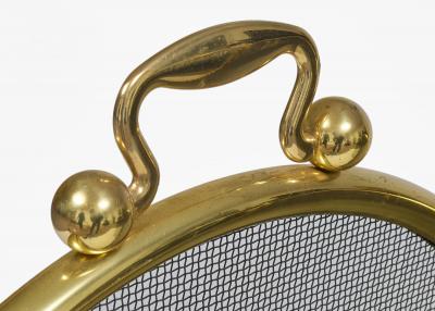 Vintage Brass and Wire Fireplace Screen