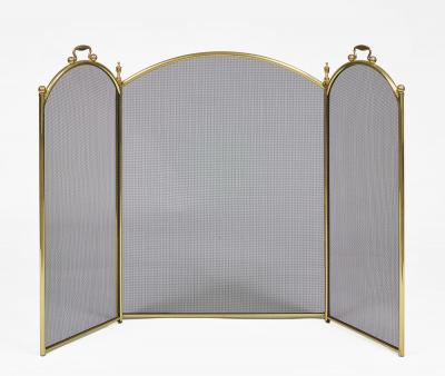 Vintage Brass and Wire Fireplace Screen