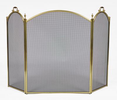 Vintage Brass and Wire Fireplace Screen