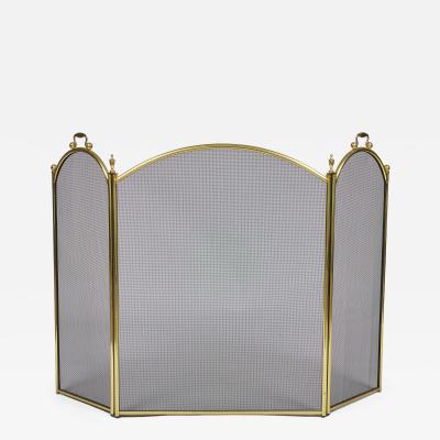 Vintage Brass and Wire Fireplace Screen
