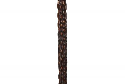 Vintage Carved Hardwood Sterling Silver Overlaid Cane Walking Stick