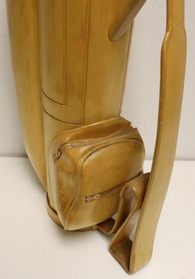 Vintage Carved Wood Decorative Golf Bag