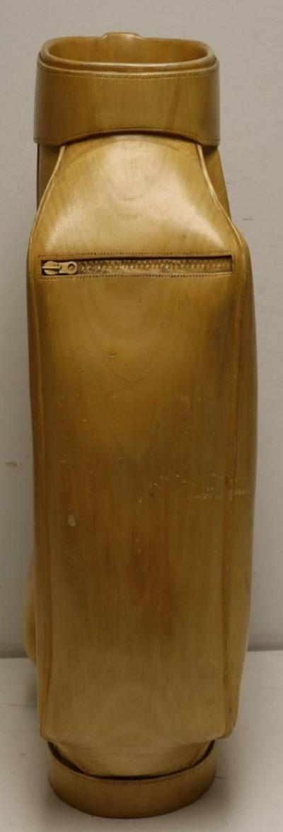 Vintage Carved Wood Decorative Golf Bag