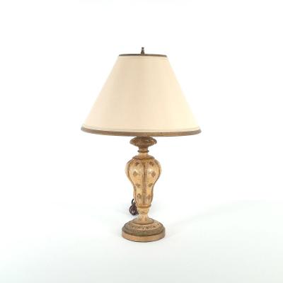 Vintage Carved and Painted Italian Finial Now Lamp circa 1960