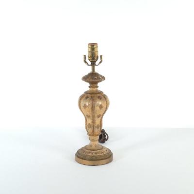 Vintage Carved and Painted Italian Finial Now Lamp circa 1960