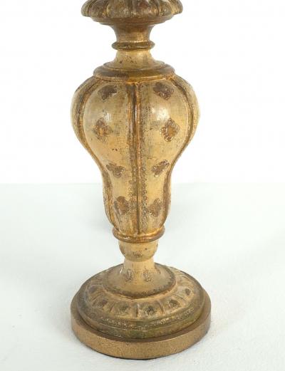 Vintage Carved and Painted Italian Finial Now Lamp circa 1960