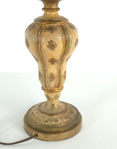 Vintage Carved and Painted Italian Finial Now Lamp circa 1960
