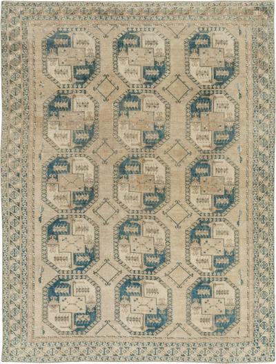 Vintage Central Asian Turkoman Room Size Carpet