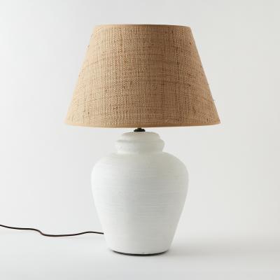 Vintage Ceramic Lamp with Custom Sisal Shade