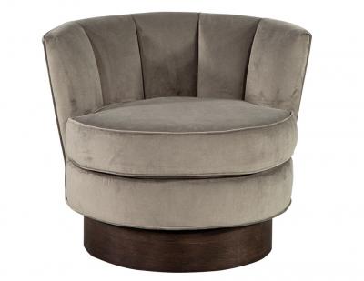 Vintage Channeled Back Swivel Lounge Chair