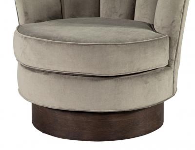 Vintage Channeled Back Swivel Lounge Chair