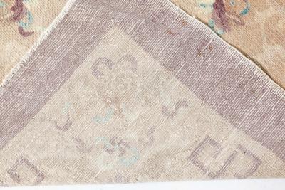Vintage Chinese Art Deco Brown Handwoven Wool Rug