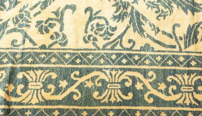 Vintage Chinese Art Deco Handmade Wool Rug
