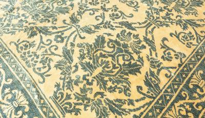Vintage Chinese Art Deco Handmade Wool Rug