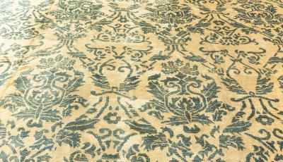 Vintage Chinese Art Deco Handmade Wool Rug