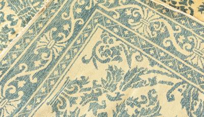 Vintage Chinese Art Deco Handmade Wool Rug