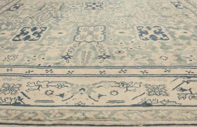 Vintage Chinese Blue Handwoven Wool Rug