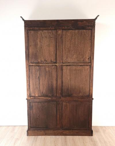 Vintage Chinese Chippendale Mahogany Glazed Bookcase Bespoke circa 1970