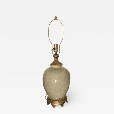 Vintage Chinese Crackle Glaze Vase Designer Lamp