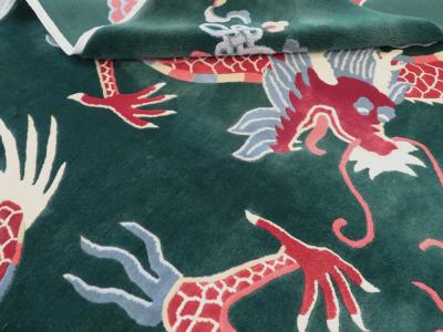Vintage Chinese Dragon Art Deco Carpet