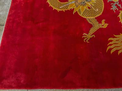 Vintage Chinese Dragon Art Deco Room Size Carpet