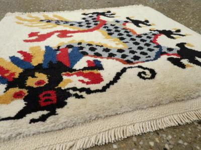 Vintage Chinese Dragon Art Deco Rug