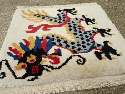 Vintage Chinese Dragon Art Deco Rug