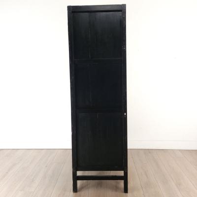 Vintage Chinese Gilt and Black Lacquered Wedding Cabinet circa 1960