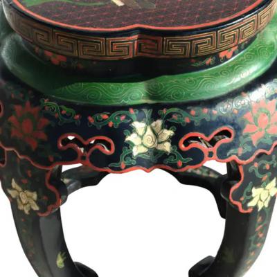 Vintage Chinese Lacquered Chinoiserie Side Table