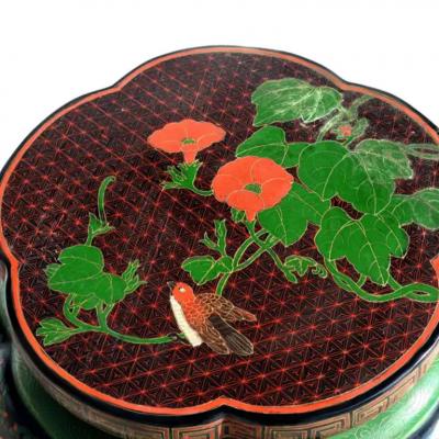 Vintage Chinese Lacquered Chinoiserie Side Table