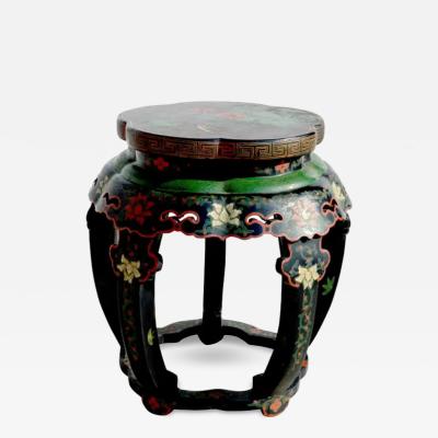 Vintage Chinese Lacquered Chinoiserie Side Table