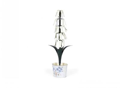 Vintage Chinese Tole and Iron Potted Flower Sculpture