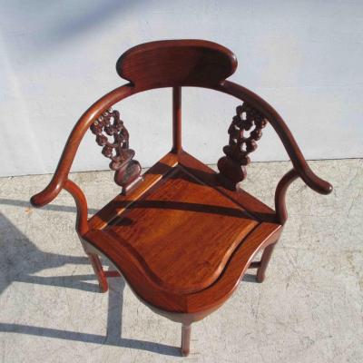 Vintage Chinoiserie Rosewood Corner Chair