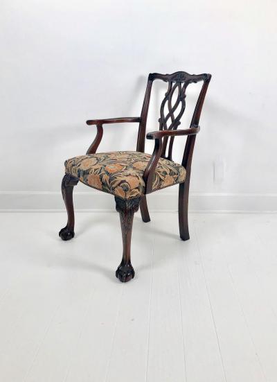 Vintage Chippendale Style Armchairs A Pair
