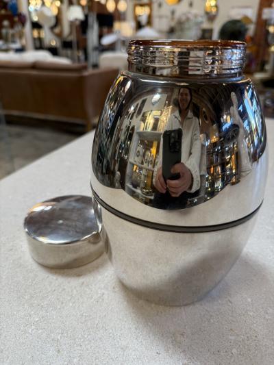 Vintage Chrome Ice Bucket with Lid