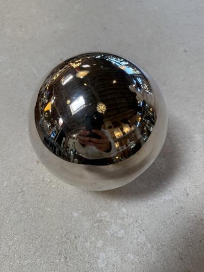 Vintage Chrome Orb Candle Holder with Snuffer Lid