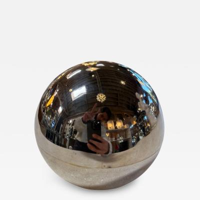 Vintage Chrome Orb Candle Holder with Snuffer Lid