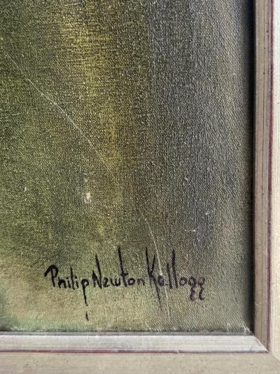 Vintage Classical Shakespearean Pose Portrait Oil Painting Vintage Frame Signed