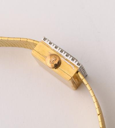 Vintage Corum 18K White Gold Diamond Watch with Woven Gold Bracelet