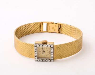 Vintage Corum 18K White Gold Diamond Watch with Woven Gold Bracelet