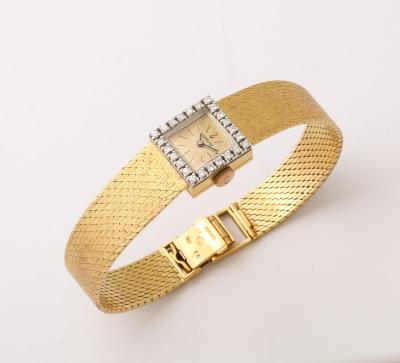 Vintage Corum 18K White Gold Diamond Watch with Woven Gold Bracelet