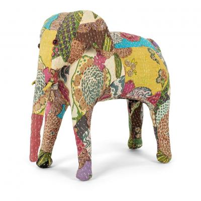 Vintage Cotton Elephant Covered in Indian Textiles