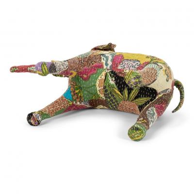 Vintage Cotton Elephant Covered in Indian Textiles